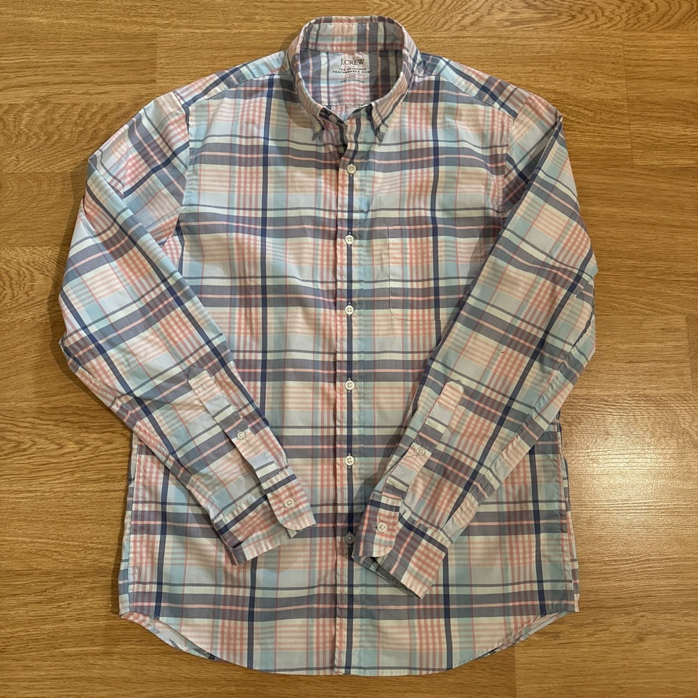 J Crew Shirt Men's The Offshore Performance Shirt Medium Multicolor Plaid Preppy